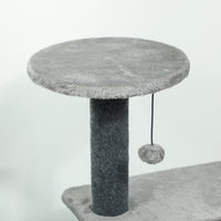 Albero per Gatti Multilivello 103 cm con Cuccia e Tiragraffi in Sisal Grigio