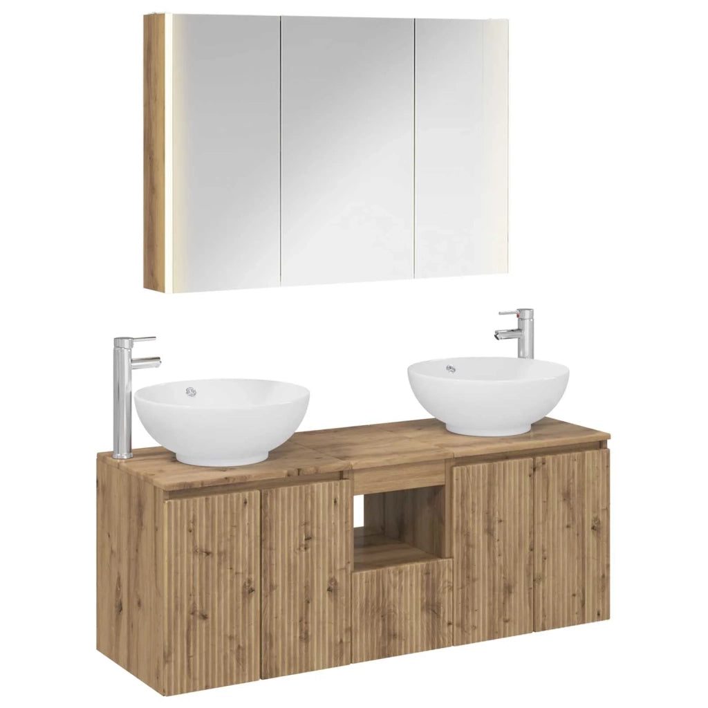 Set di Armadi da Bagno 4 pcs Rovere Artigianale 3406510