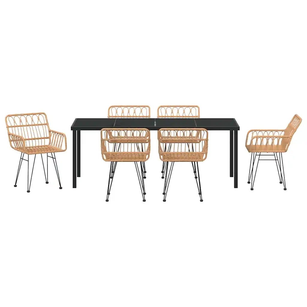 Set da Pranzo per Giardino 7 pcs Marrone 3379182