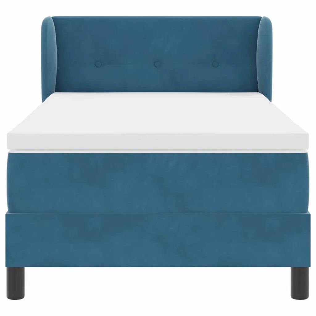 Letto a molle con materasso Blu scuro 80 x 200 cm Velluto 3340362