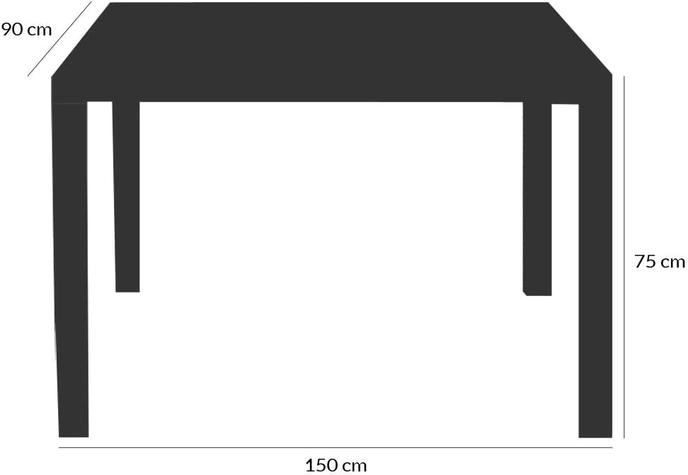 Deuba Set mobili da giardino polyrattan tavolo 6 sedie impilabili pranzo balcone Tavolo e sedie terrazzo patio esterno