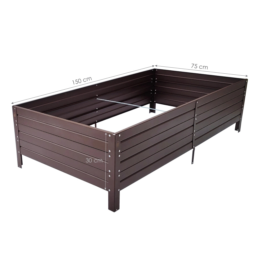 Fioriera rialzata KLASIKA GARDEN, rivestimento verniciato a polvere, marrone RAL8017 150x75x30
