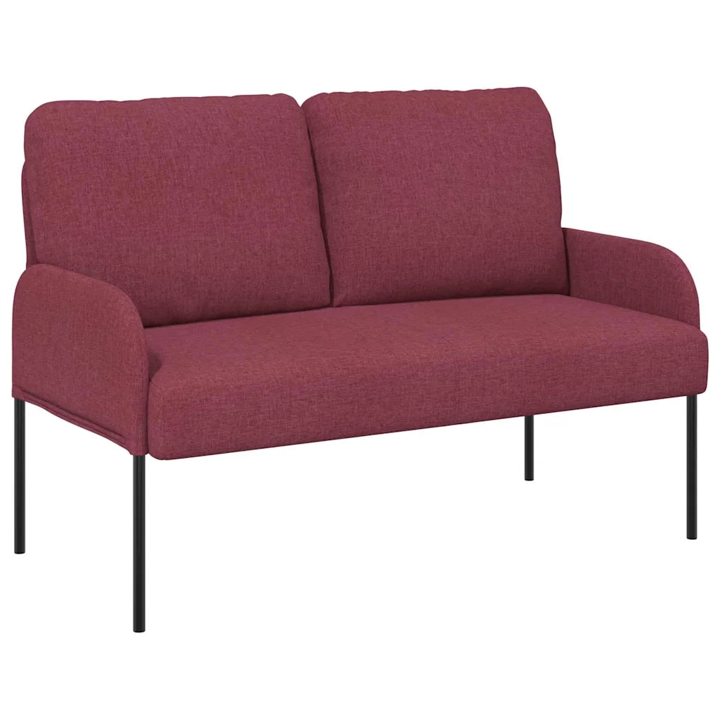 Divano | Divano da soggiorno | Sofa con cuscino 110cm Rosso Vino Legno compensato