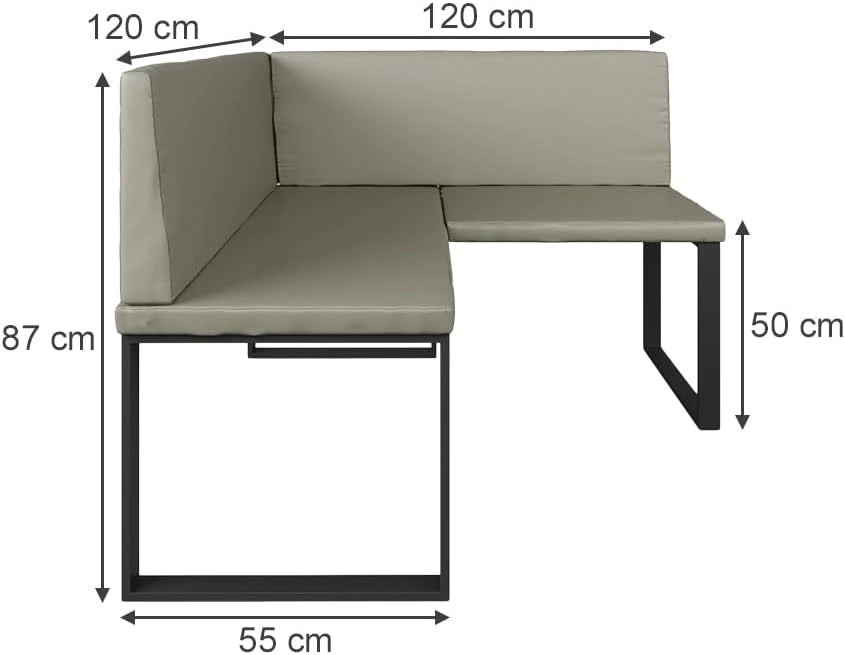 Vicco panca ad angolo Ravon, Cachemire, 120 x 120 cm