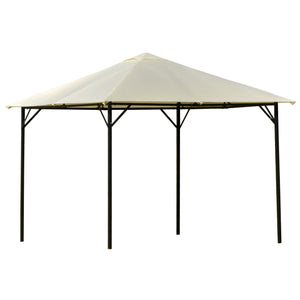 Gazebo da Giardino 3x3m in Metallo e Poliestere Bianco Crema