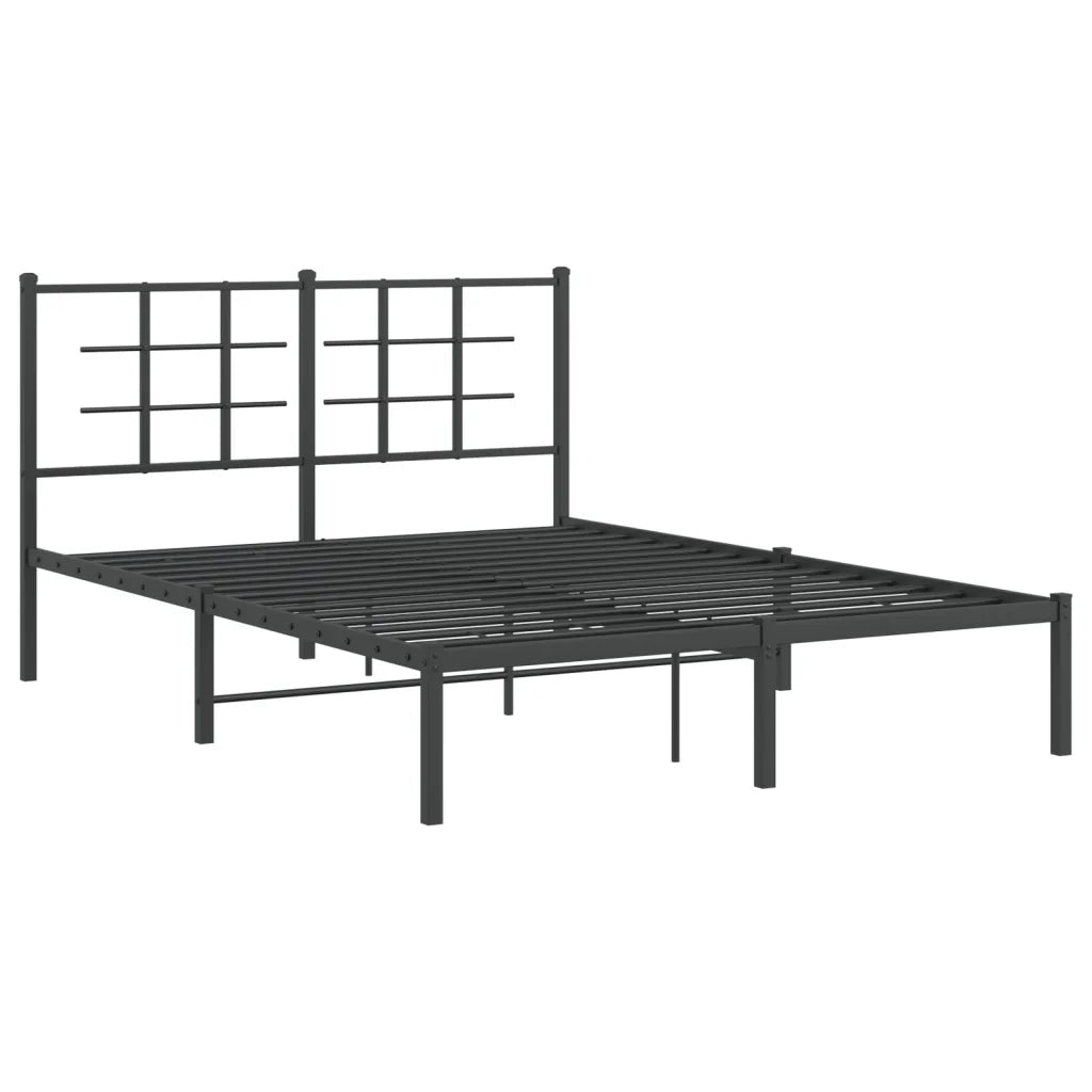 Giroletto con Testiera in Metallo Nero 140x200 cm 355562