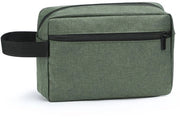 Toilette portatile per uomo, tas cosmetico da viaggio, schermo per rasatura impermeabile all'acqua con maniglia, grande capacità di stoccaggio (verde)