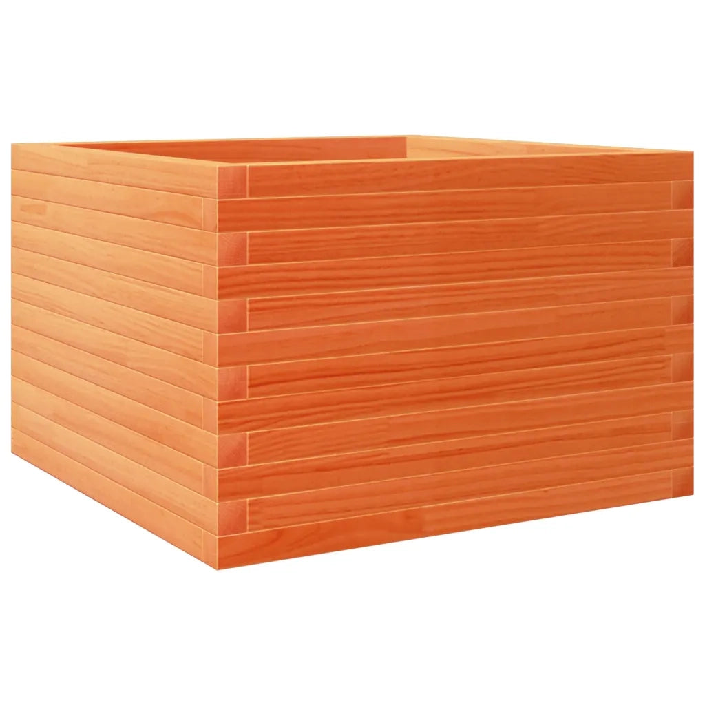 Fioriera | Cassetta per fiori | Vaso Giardino Marrone Cera 70x70x45,5cm Legno Massello Pino