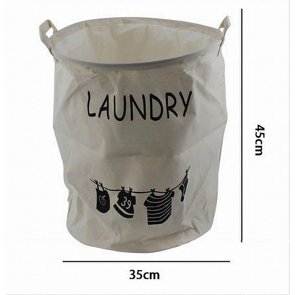 Trade Shop - Cesto Porta Biancheria Con Manici Sacca Panni Sporchi Bagno Casa 35 X 45cm 10470 -
