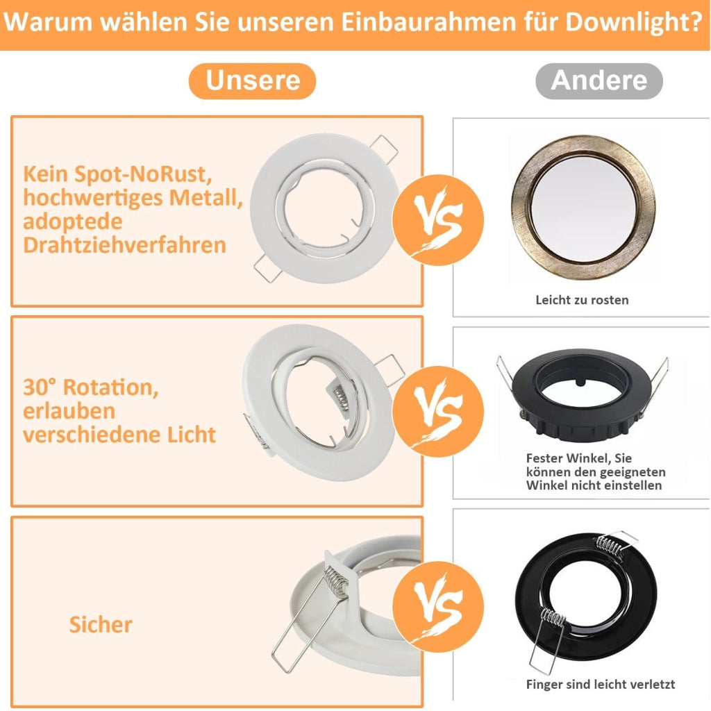 ZMH Faretto da soffitto LED 6 Pezzi con Attacco GU10 Orientabile 30° Lampade Alogene