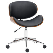 Sedia da ufficio vintage regolabile in altezza girevole 360¡ã ¨C zephmum ¨C legno di pioppo rivestimento sintetico 53x53x77-87 cm