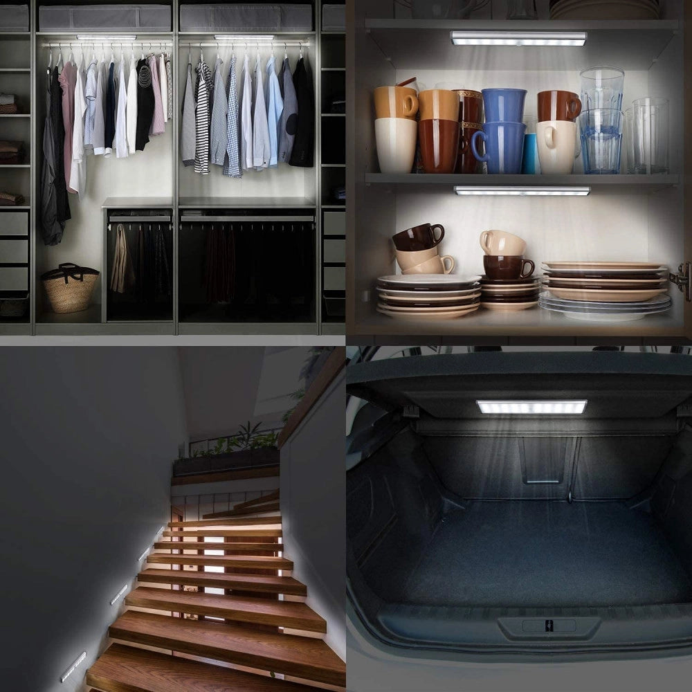 Trade Shop - Lampada Da Parete A Induzione 10led Con Sensore Di Movimento Per Armadi Q-led100 -