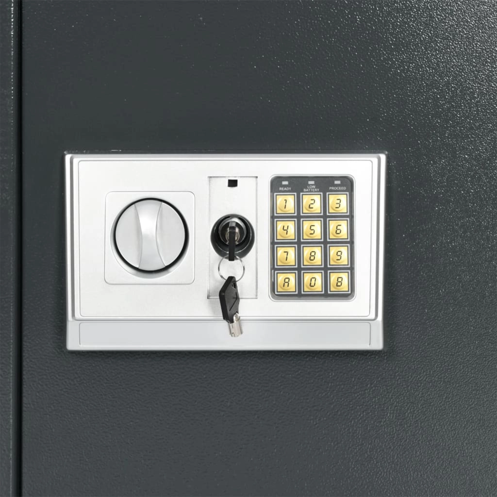 Cassaforte Digitale Elettronica con Ripiano Grigio Scuro 40x35x60 cm Acciaio
