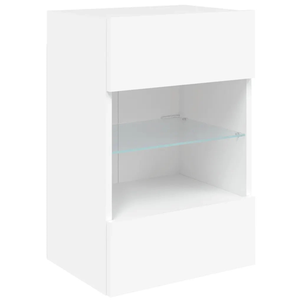 Mobile TV a Parete con Luci LED Bianco 40x30x60,5 cm