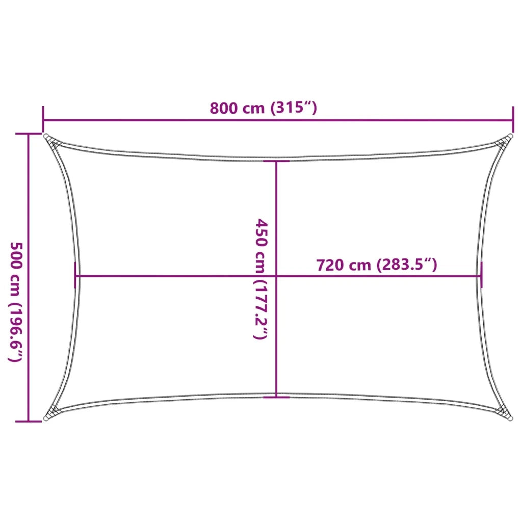Vela Parasole | Telo Ombra | Vela da ombra 160 g/m2 Bianca 5x8 m in HDPE