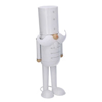 Soldatino Schiaccianoci in metallo bianco cm 15x12xh39