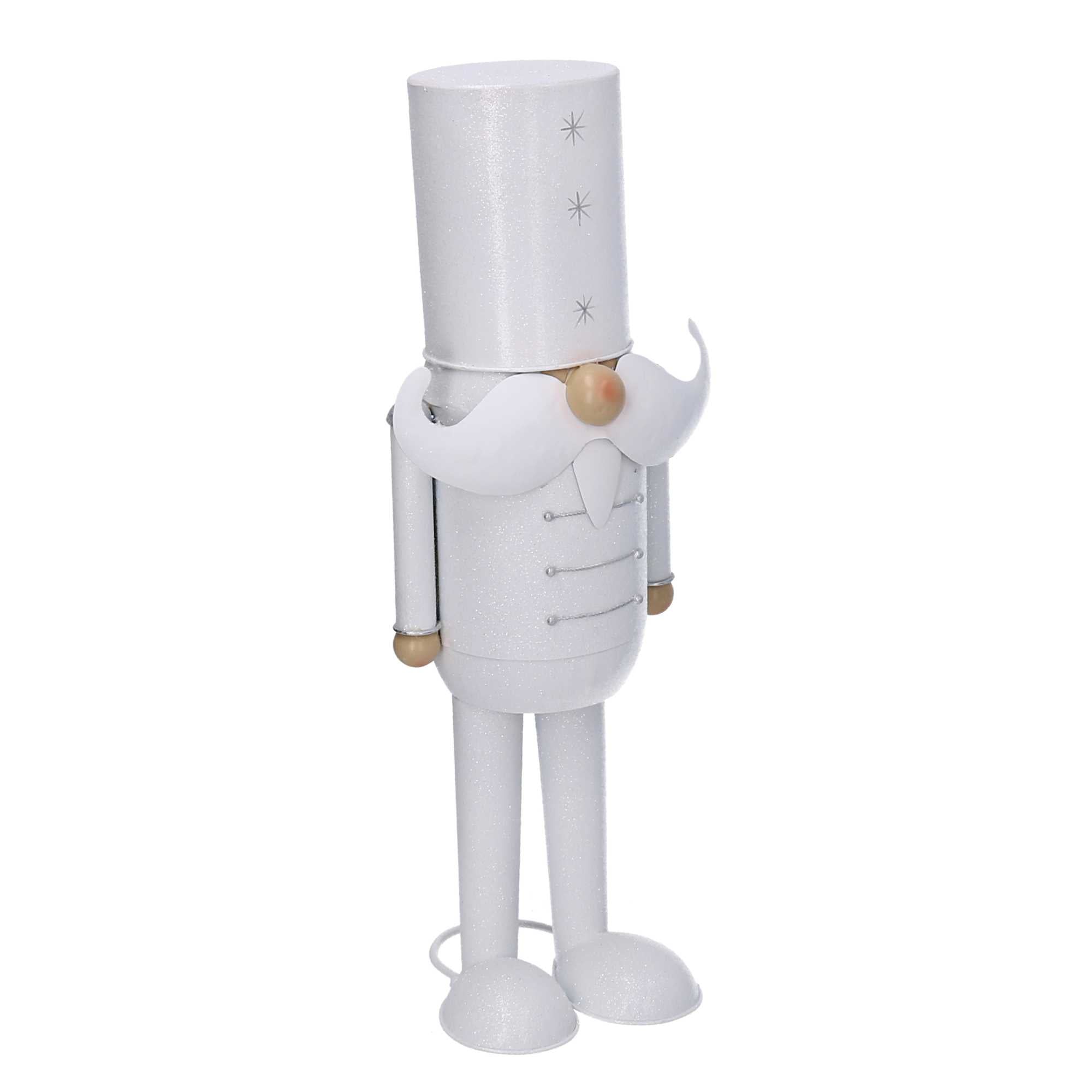 Soldatino Schiaccianoci in metallo bianco cm 15x12xh39