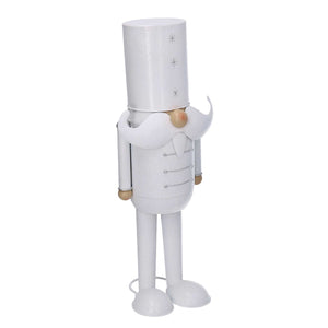 Soldatino Schiaccianoci in metallo bianco cm 15x12xh39