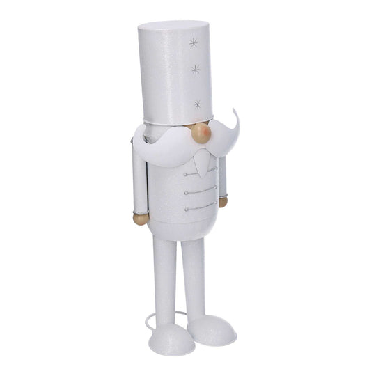 Soldatino Schiaccianoci in metallo bianco cm 15x12xh39