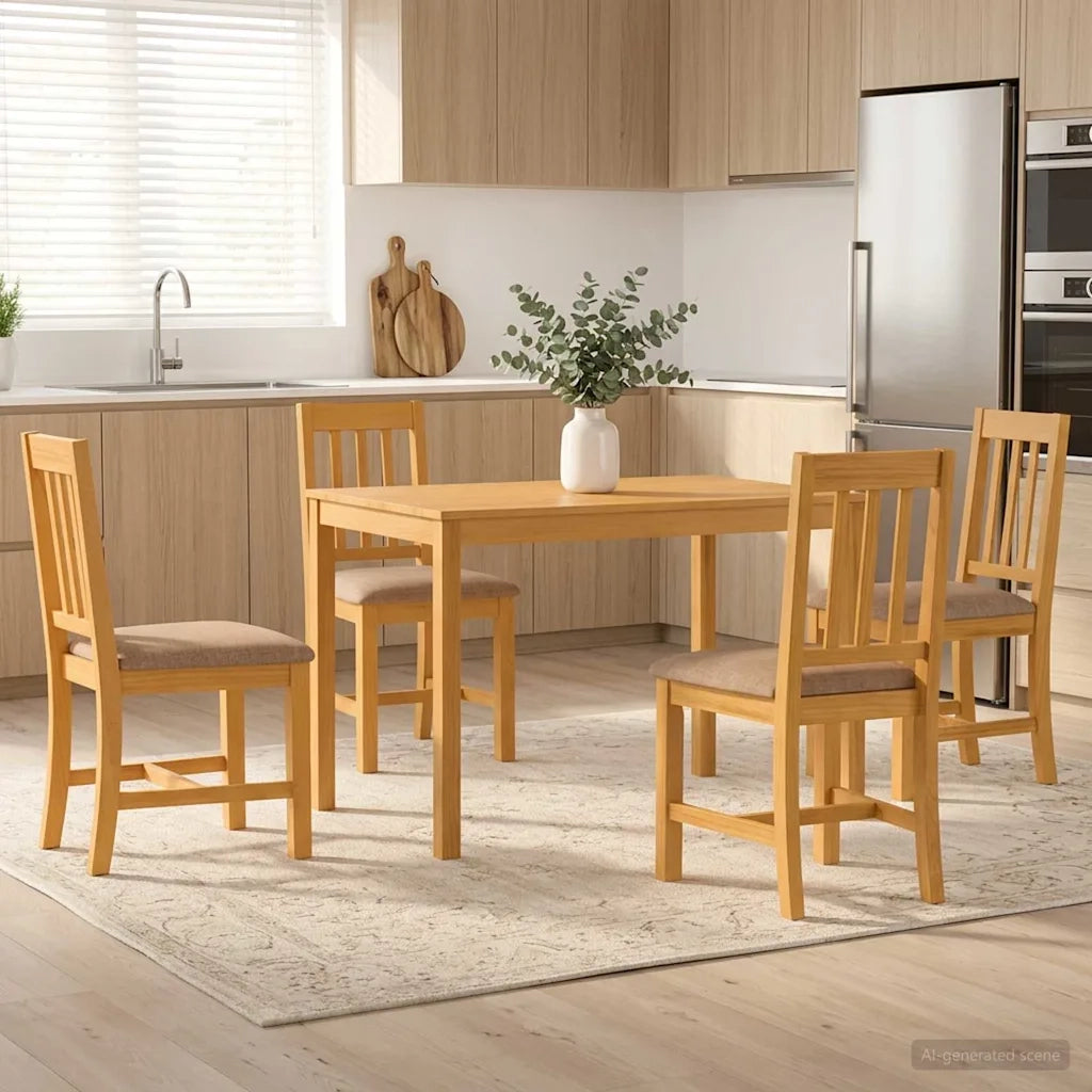 Set da pranzo 5 pz Grigio Legno di Quercia Massello 3430235