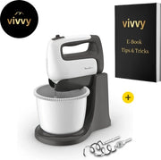 Mixer Multifunzionale con Combinazione 2 in 1 - Macchina da Impastare con Ciotola e Fili - Garanzia di Soddisfazione 100% - 500W - 5 Velocità - 2,5 L