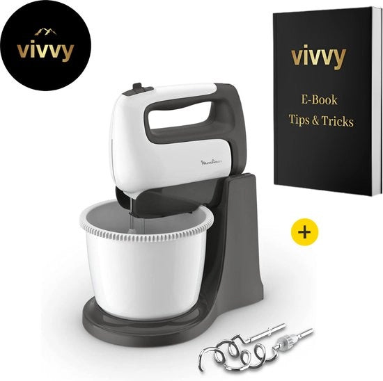 Mixer Multifunzionale con Combinazione 2 in 1 - Macchina da Impastare con Ciotola e Fili - Garanzia di Soddisfazione 100% - 500W - 5 Velocità - 2,5 L