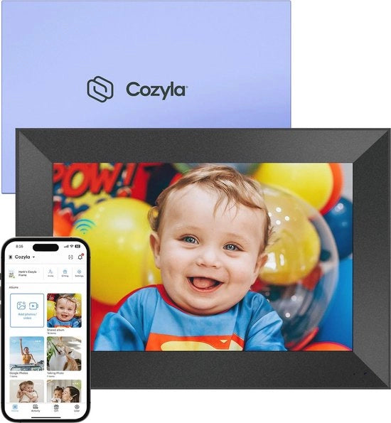 Display Fotografico Digitale 10,1" con WiFi e Archiviazione Gratuita Senza Limiti - Display Fotografico AI-Accoppiato per Google Foto, E-mail e App