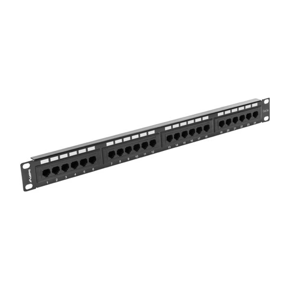 Pannello di patch Lanberg 24 porte 1U Cat.5e UTP Nero PPU5-1024-B