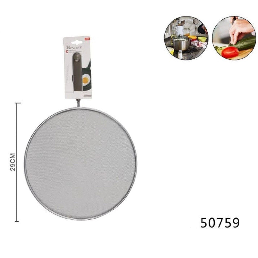 Trade Shop - Coperchio Paraschizzi Paraspruzzi Cucina Per Padella Pentola Manico 29 Cm 50759 -
