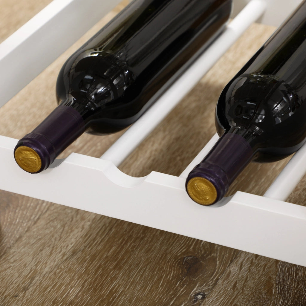 Set tavolo da bar con cestino e bottigliere e 2 sgabelli ¨C zephmum ¨C Bianco 119x38,5x88,5 cm