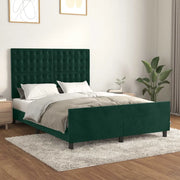 Giroletto senza Materasso Verde Scuro 140x200 cm in Velluto