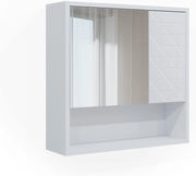 Specchio contenitore bagno Agasta, Bianco, 54 x 53 cm, combinabile con i mobili Agasta per riporre oggetti in bagno
