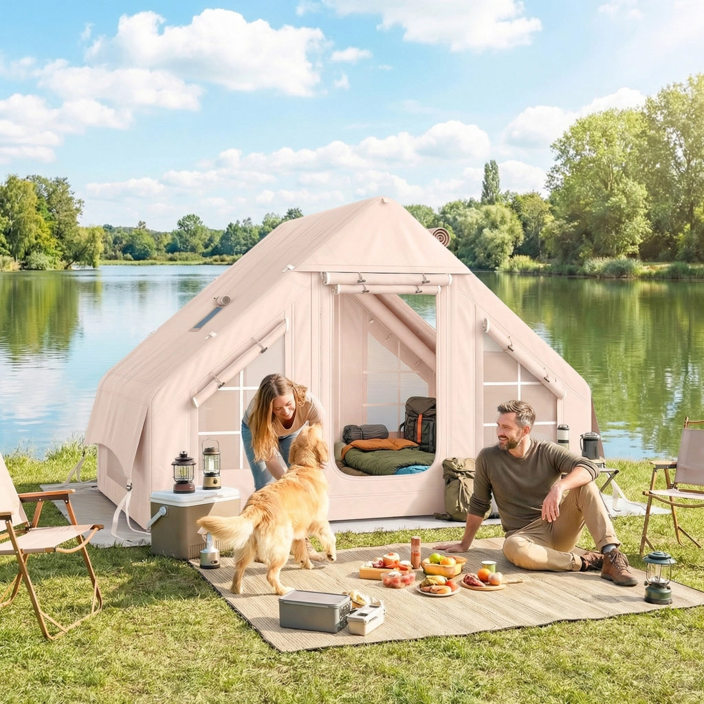 Tenda da Campeggio Inflabile con Camino e Lucernario ¨C zephmum ¨C Impermeabile UPF30+
