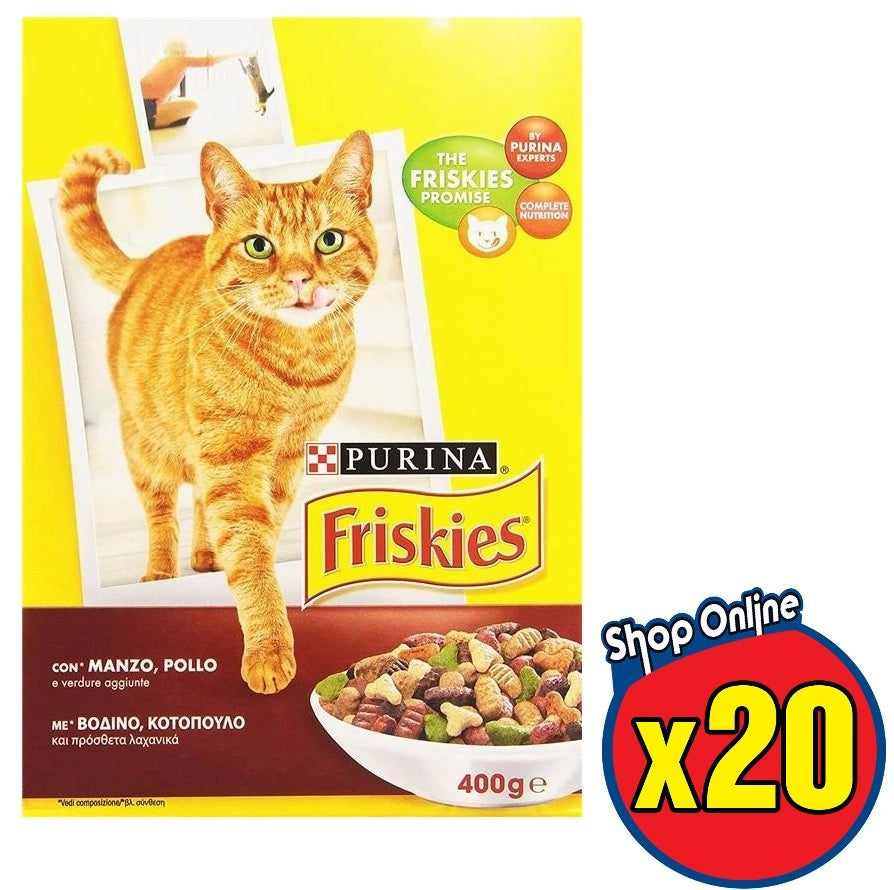 FRISKIES GATTO CROCCANTINI AL MANZO POLLO E VERDURE 20 PZ DA 400 GR