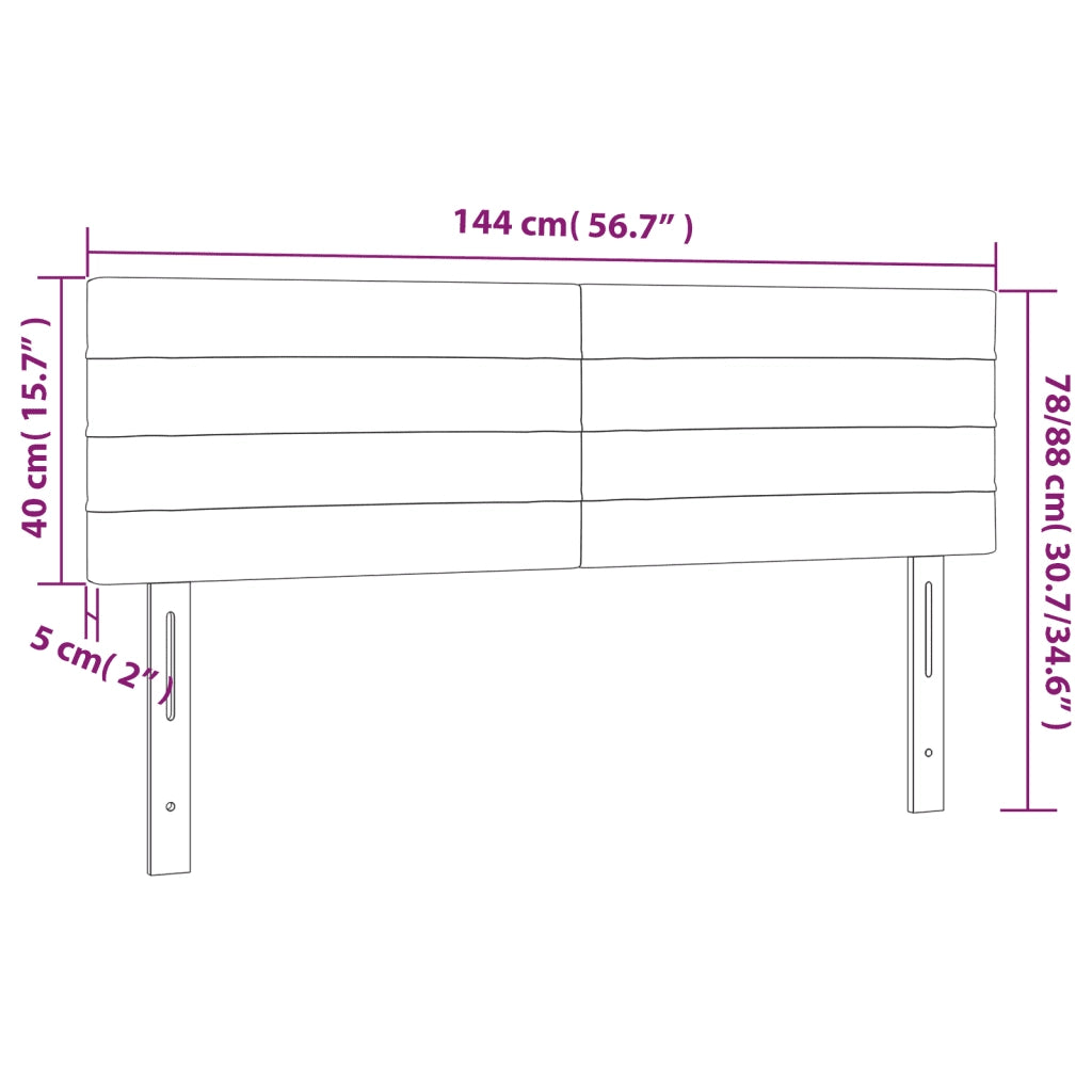 Testiera | Testata Blu 144x5x78/88 cm in Tessuto