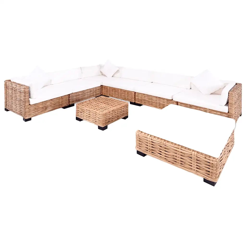 Set Divano 27 pz in Rattan Naturale cod mxl 35119