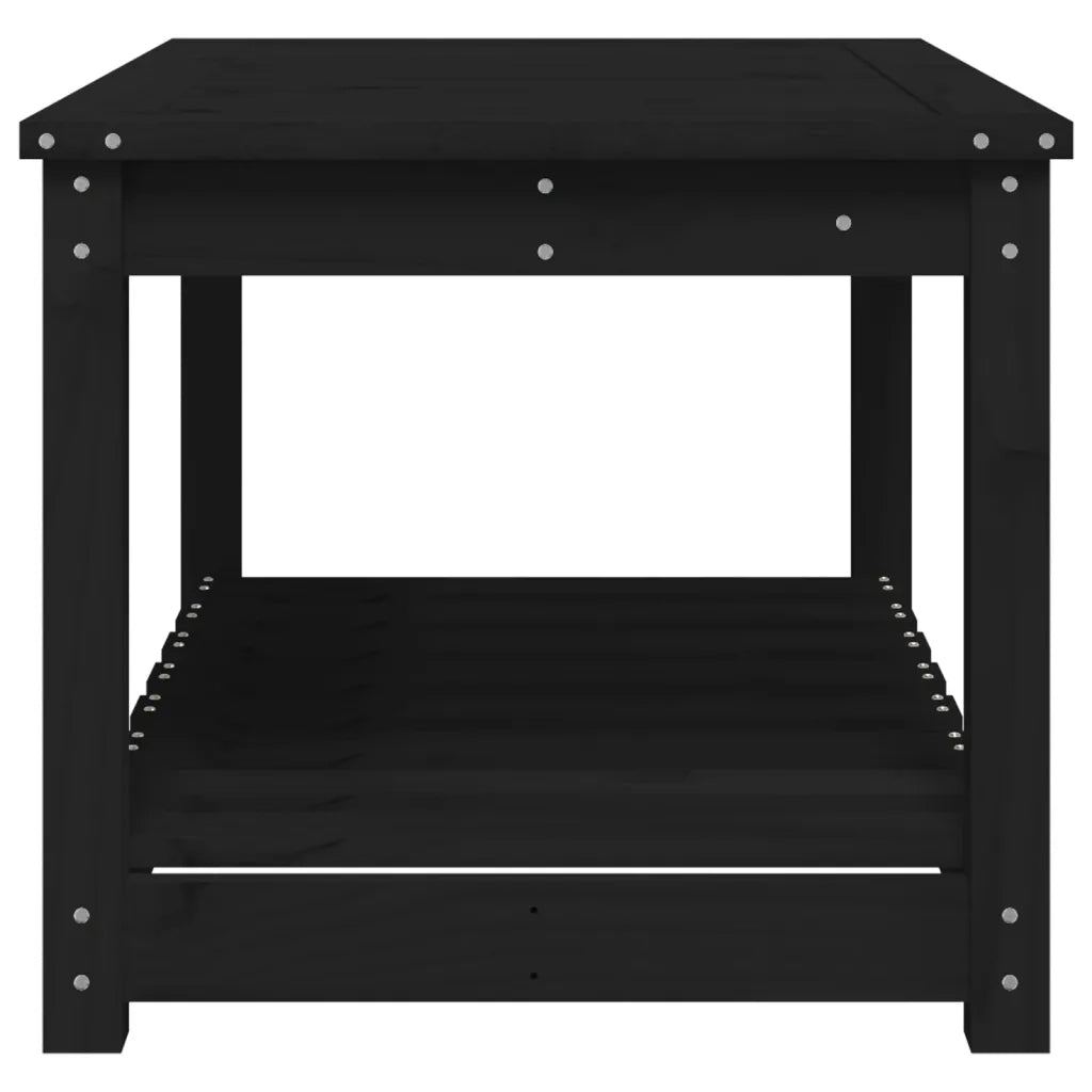 Tavolo da Giardino Nero 82,5x50,5x45 cm Legno Massello Pino 824138