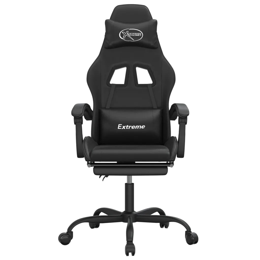 Sedia da Gaming con Poggiapiedi Nero in Similpelle 3143886