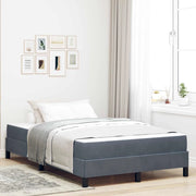 Letto a molle con materasso Grigio scuro 120 x 190 cm Tessuto 3398678