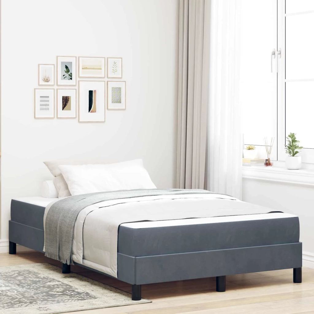 Letto a molle con materasso Grigio scuro 120 x 190 cm Tessuto 3398678