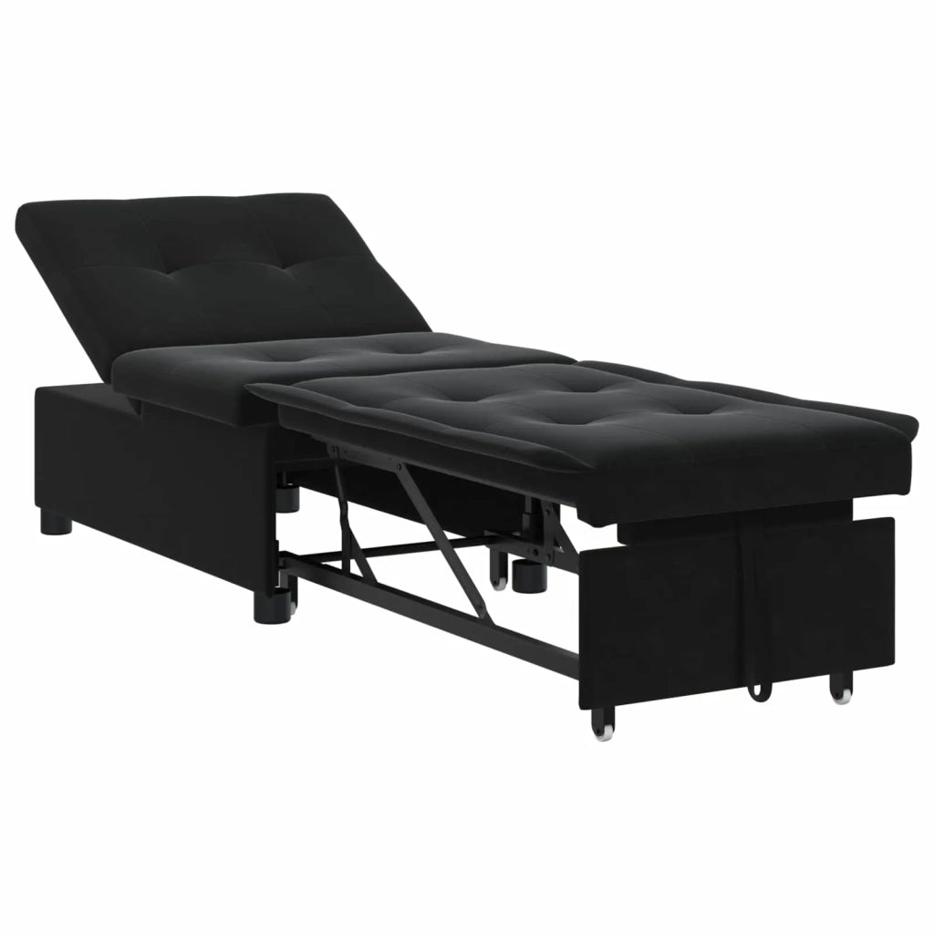 Divano letto | Sof¨¤ letto | Letto singolo Nero 194 x 67 x 82 cm Velluto