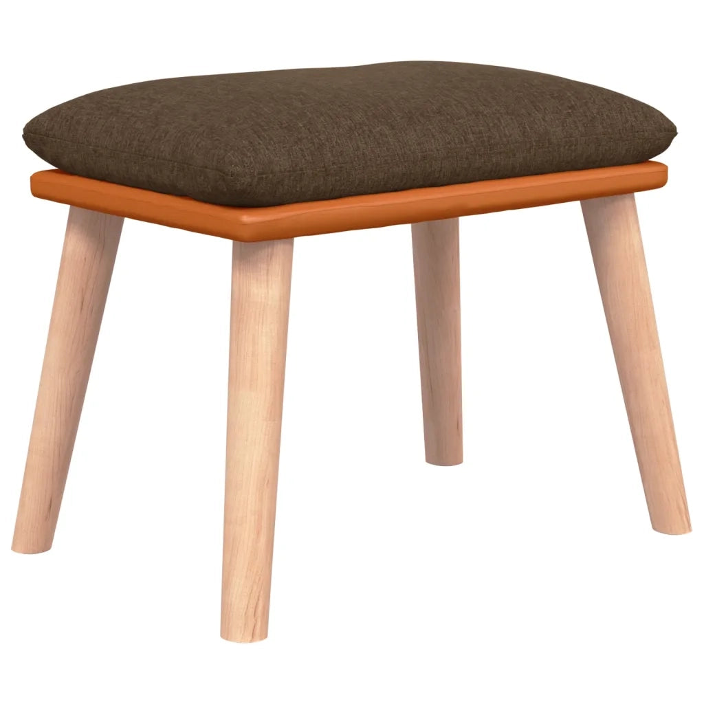 Poggiapiedi Marrone 45x29,5x35 cm in Tessuto e Similpelle 341449