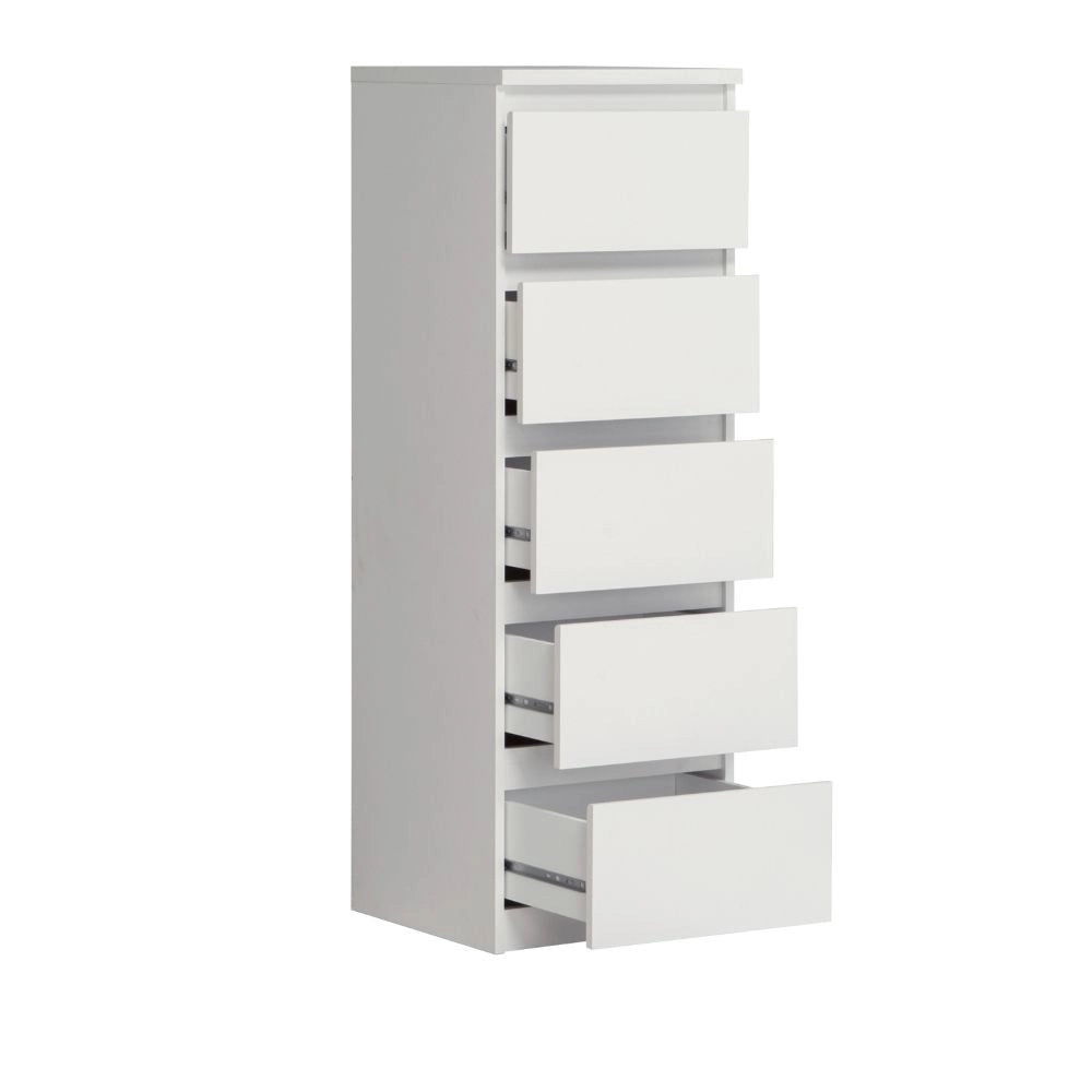 Cassettiera Morgan 5 cassetti bianco opaco – 42x42.2x128H