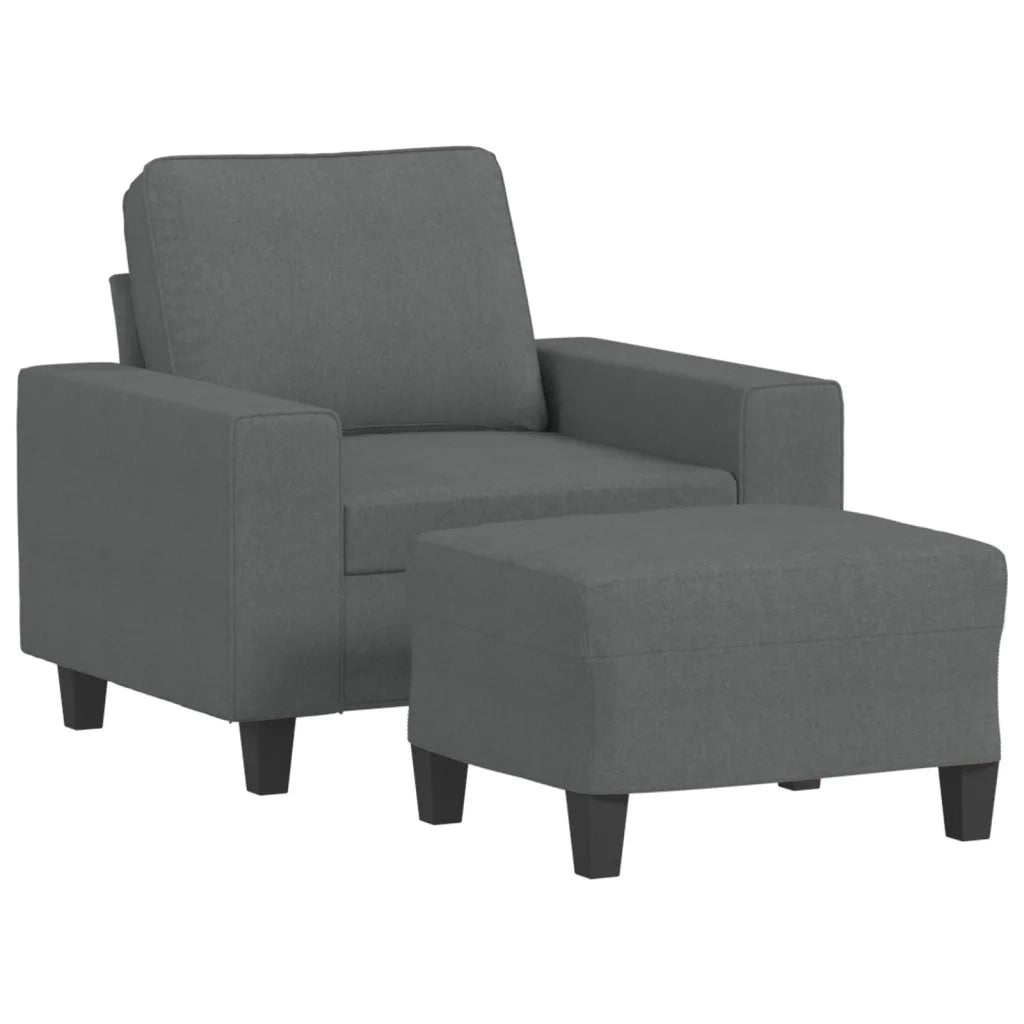 Poltrona con Poggiapiedi Grigio Scuro 60 cm in Tessutocod mxl 72787
