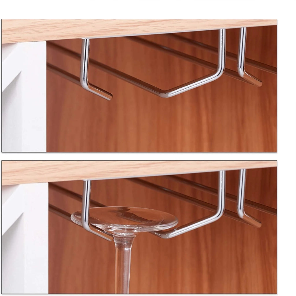 Cantinetta vino con ripiano grande per 8 bottiglie e portabicchieri marrone 13_0001277_2