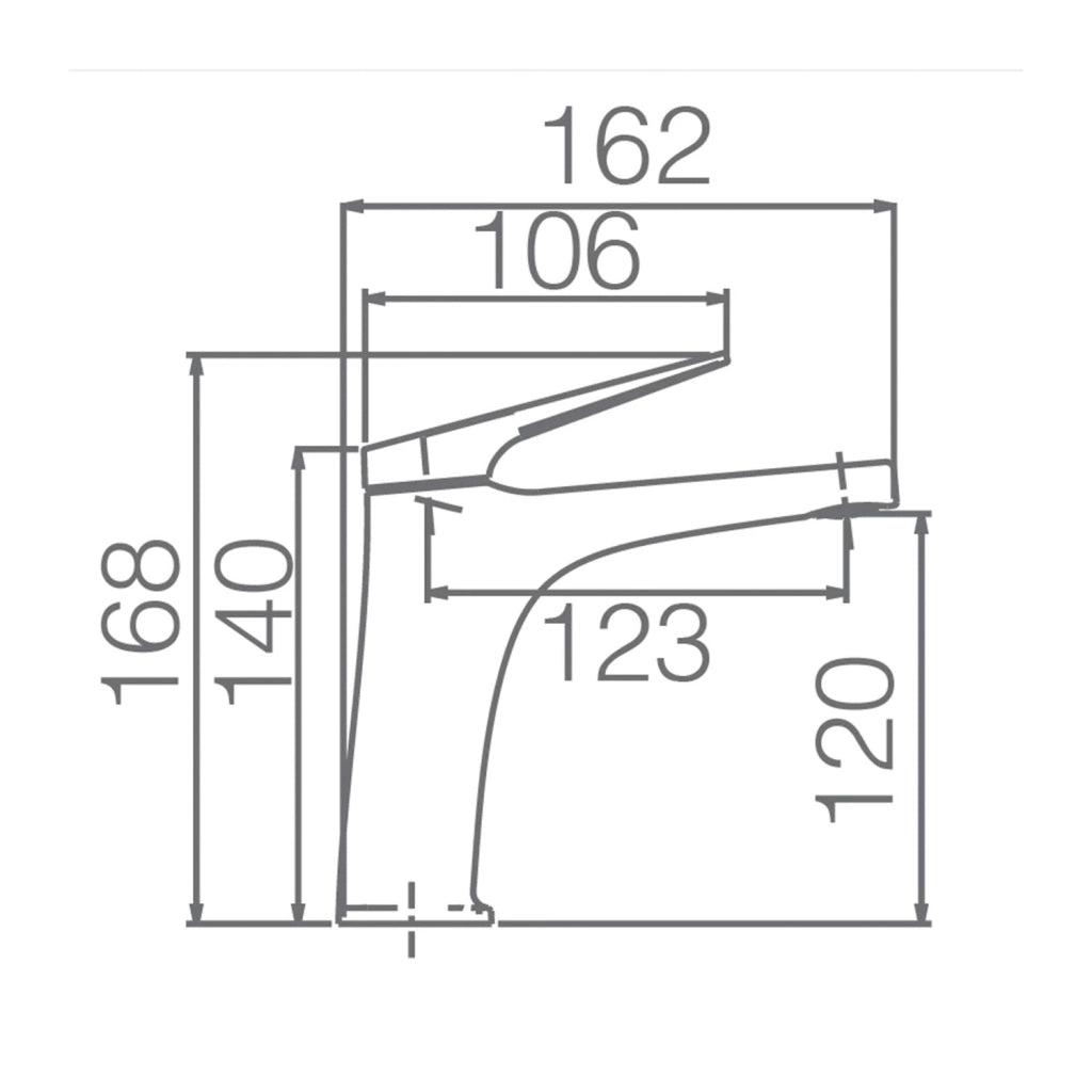 IMEX Miscelatore monocomando per lavabo in ottone cromato con cartuccia ceramica Ø28 mm set 2 flessibili 3-8 inclusi altezza 168 mm canna 123 mm design lineare moderno - Modello BDD055-1