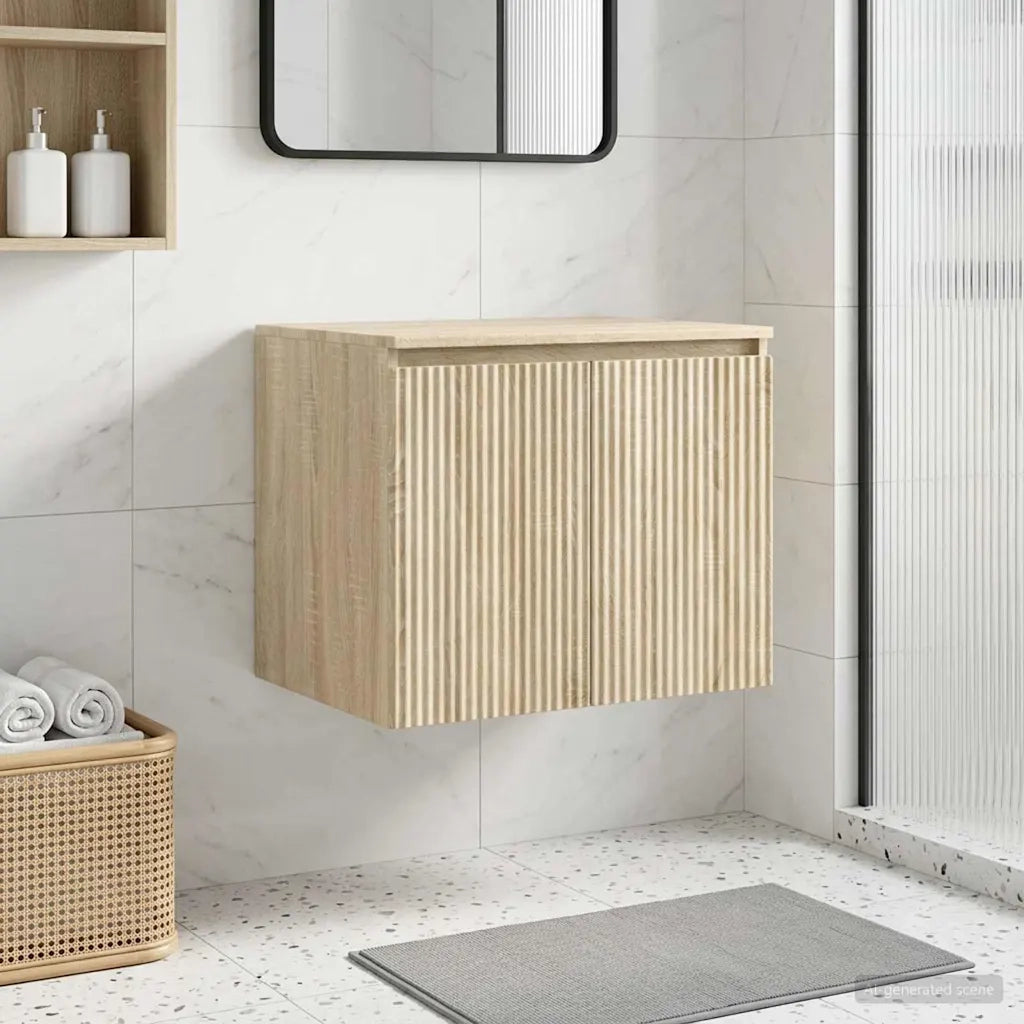 Mobiletto da Bagno a Muro Rovere Sonoma 62,5 x 44,5 x 50 cm 890474