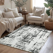 Tappeto morbido - moderno a strisce - 120 x 160 cm - grigio/bianco/nero