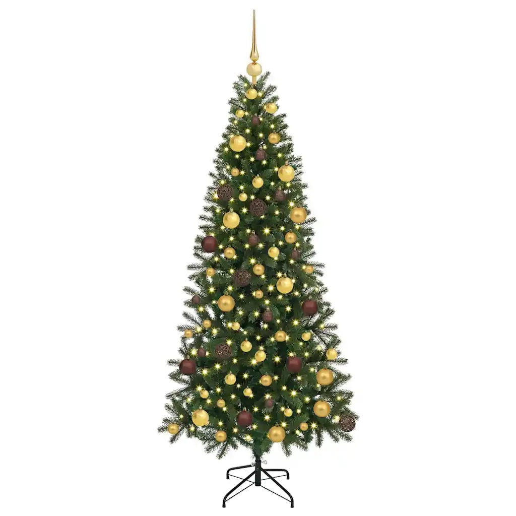 Albero di Natale artificiale con 300 LED Verde 180 cm PE e PVC 3397351