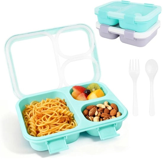 Tromba per cibi 850 ml - Lekvrij - Scatola di snack per bambini - Impermeabile a microonde e lavastoviglie - Con contenitori separati